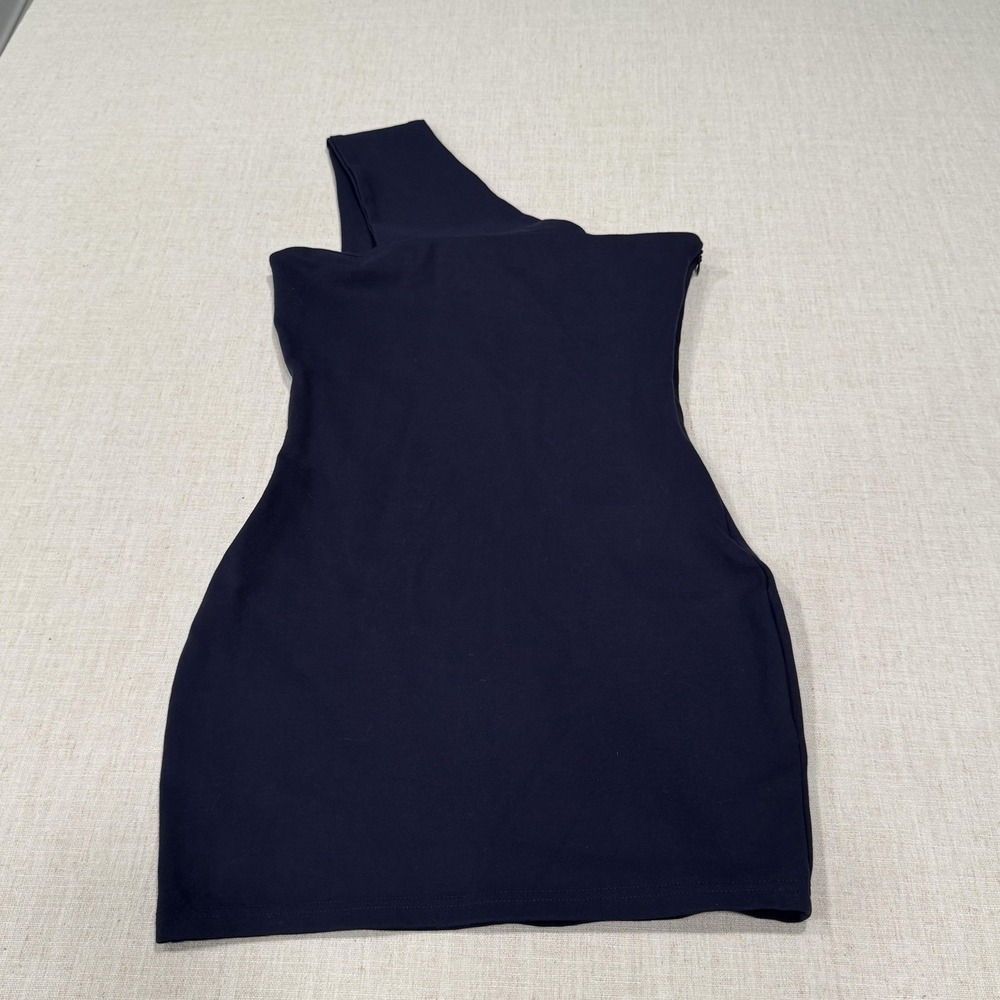 Superdown Dress Womens Medium Blue One Shoulder Bodycon Mini Cocktail Party